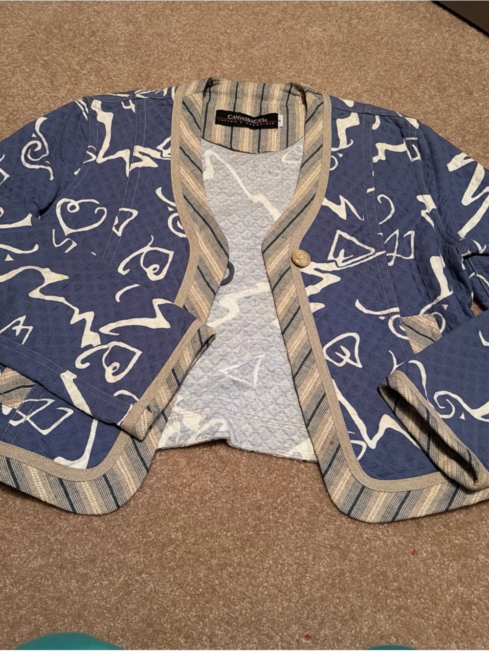 Vintage Canvasbacks Lutron & Horsfeild Blue Longsleeve Blazer Size 8 Women's
